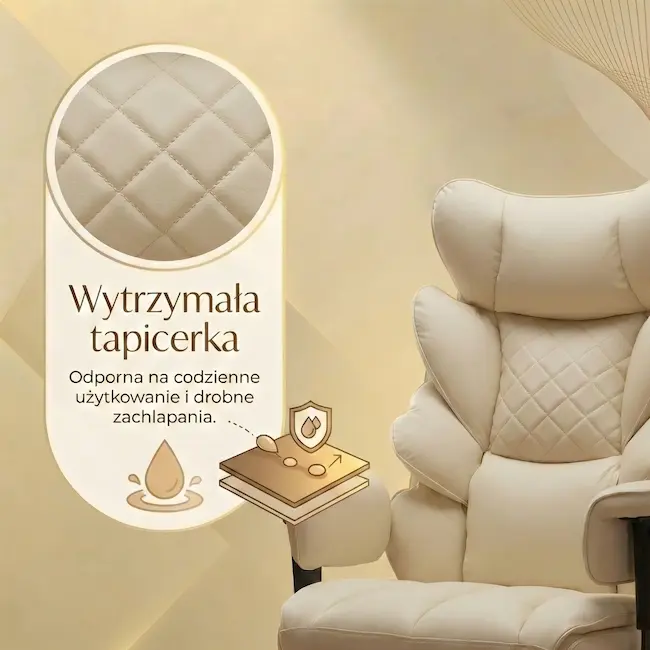 Wodoodporny materiał beżowego fotela EP Magna