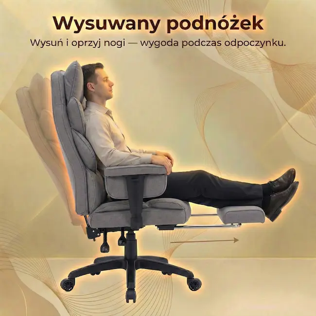 Wysuwany podnóżek fotela biurowego EP Magna relaks