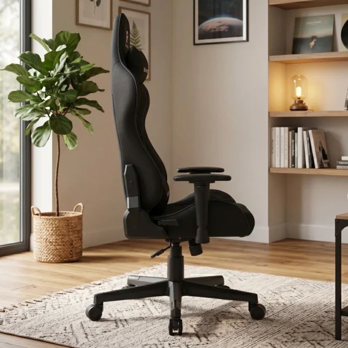 EP Terra fotel gamingowy czarny tkanina - obrazek 3