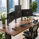Regulowany uchwyt zacisk biurkowy do monitora VESA 400 mm - obrazek 4